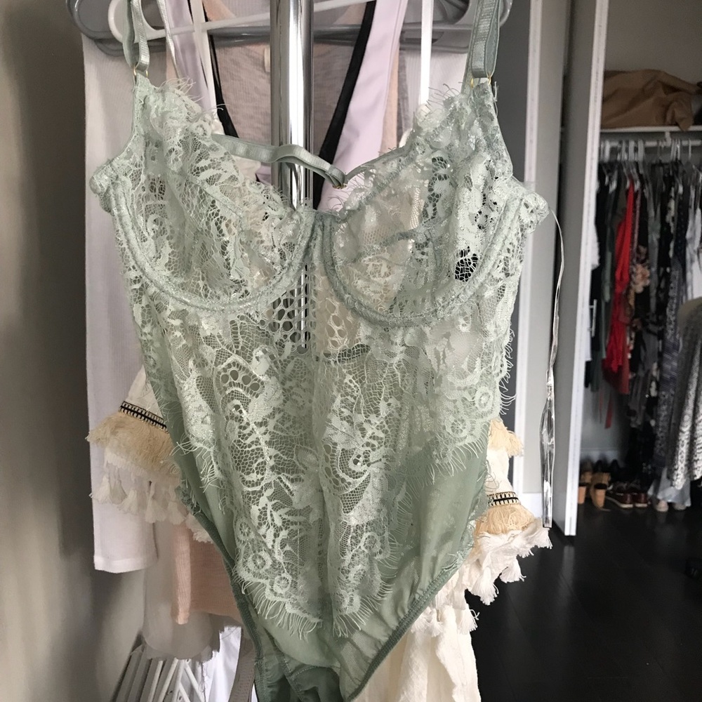 Aqua lace Akira bodysuit